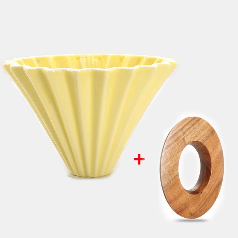 Ceramic Coffee Dripper Pour Over Coffee Maker Handmade Origami Coffee Filter Cup Flower Shape Funnel Drip Cafe Cake Cup Home - Deems