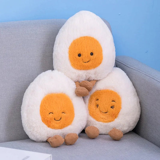 New Cartoon Egg Stuffed Toy Expression Food Bread Toast Series Breakfast Doll Fun Decoration Pillow Baby Comfort Doll Xmas Gifts - Deems