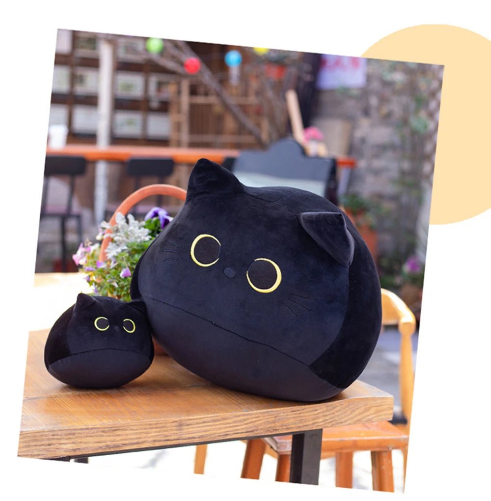 25cm Kawaii Black Cat Plush Toy Soft Stuffed Animal Pillow Black Cat Plush Doll Baby Toys Plushie Christmas Gift for Kids Girls - Deems
