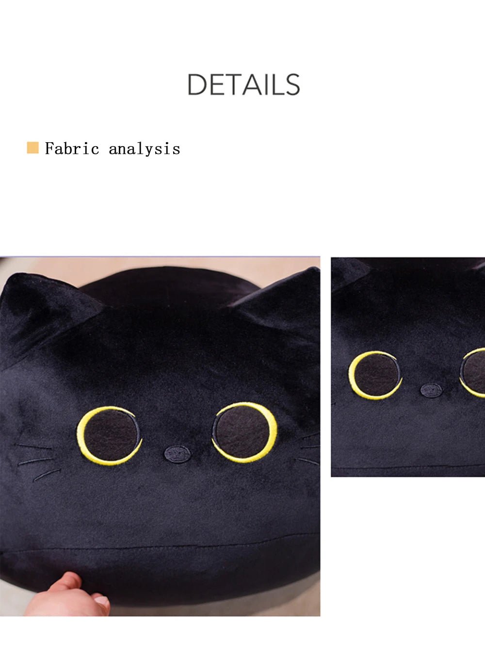 25cm Kawaii Black Cat Plush Toy Soft Stuffed Animal Pillow Black Cat Plush Doll Baby Toys Plushie Christmas Gift for Kids Girls - Deems