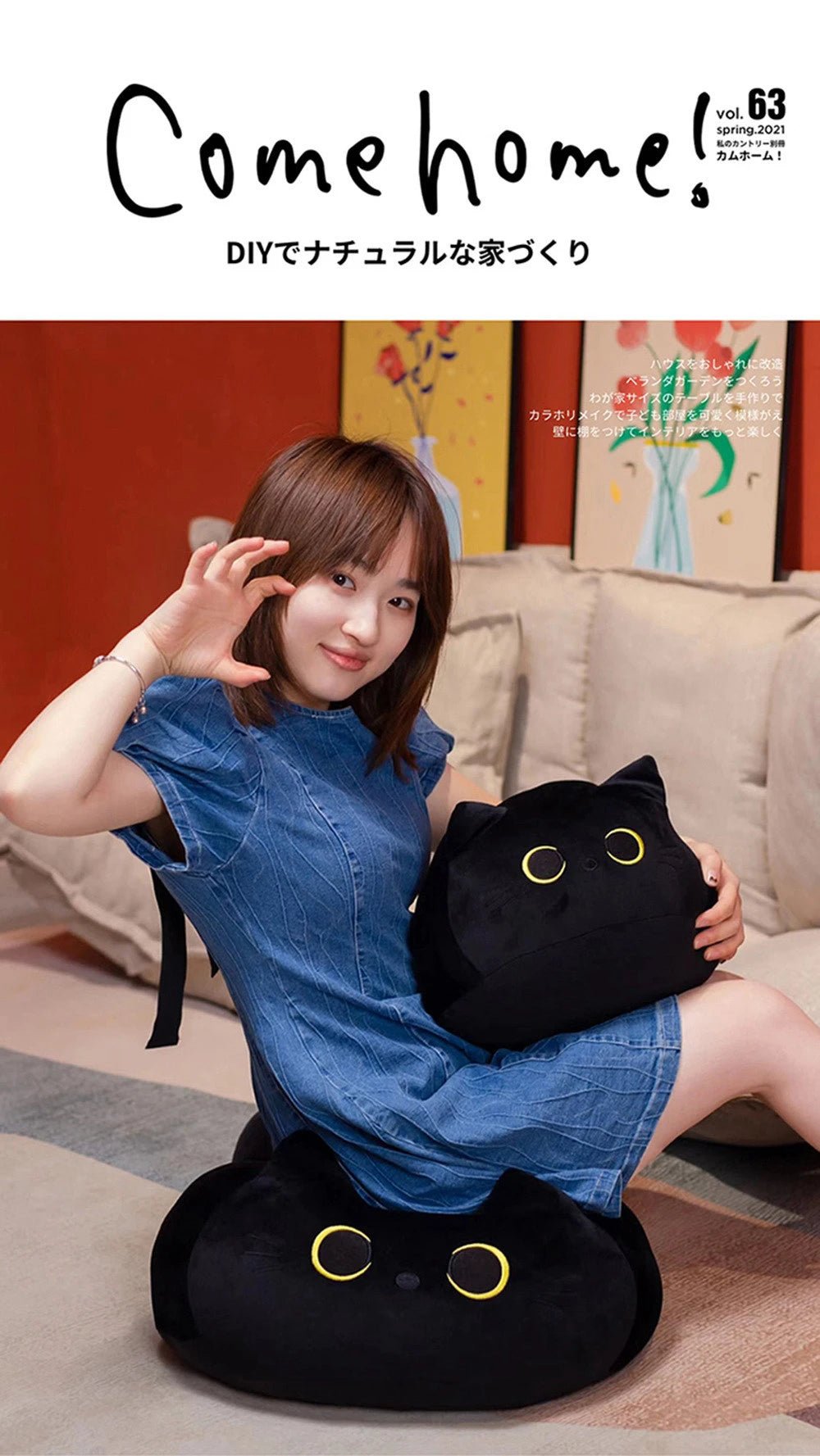 25cm Kawaii Black Cat Plush Toy Soft Stuffed Animal Pillow Black Cat Plush Doll Baby Toys Plushie Christmas Gift for Kids Girls - Deems