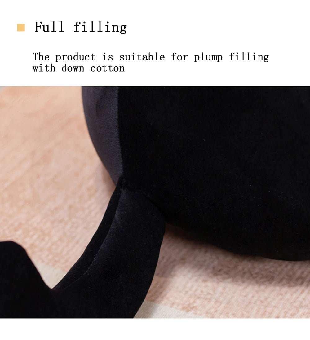 25cm Kawaii Black Cat Plush Toy Soft Stuffed Animal Pillow Black Cat Plush Doll Baby Toys Plushie Christmas Gift for Kids Girls - Deems