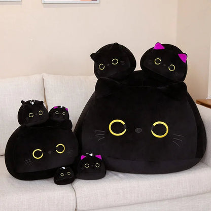 25cm Kawaii Black Cat Plush Toy Soft Stuffed Animal Pillow Black Cat Plush Doll Baby Toys Plushie Christmas Gift for Kids Girls - Deems