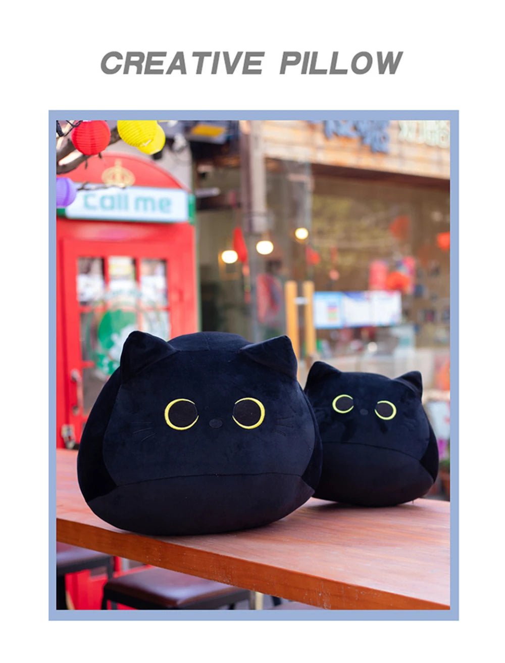 25cm Kawaii Black Cat Plush Toy Soft Stuffed Animal Pillow Black Cat Plush Doll Baby Toys Plushie Christmas Gift for Kids Girls - Deems
