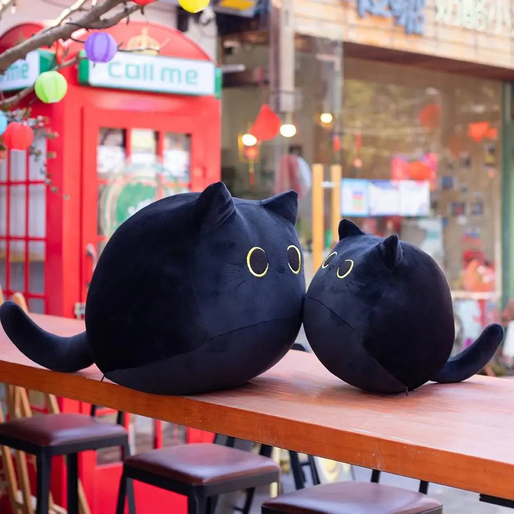 25cm Kawaii Black Cat Plush Toy Soft Stuffed Animal Pillow Black Cat Plush Doll Baby Toys Plushie Christmas Gift for Kids Girls - Deems