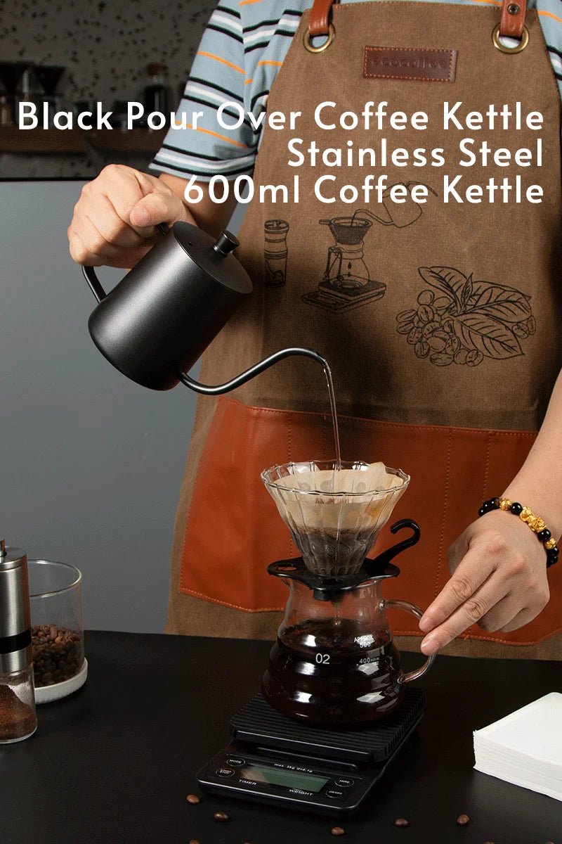 304 Stainless Steel 600ml Long Gooseneck Spout Barista Espresso Coffee Maker Kettle Teapot Accessories Tools - Deems