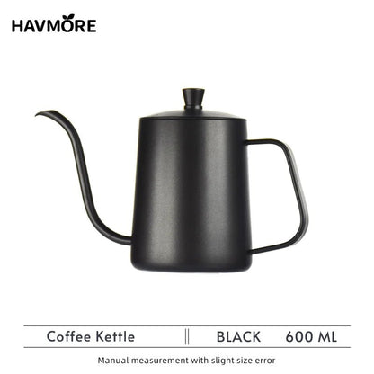 304 Stainless Steel 600ml Long Gooseneck Spout Barista Espresso Coffee Maker Kettle Teapot Accessories Tools - Deems