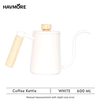 304 Stainless Steel 600ml Long Gooseneck Spout Barista Espresso Coffee Maker Kettle Teapot Accessories Tools - Deems