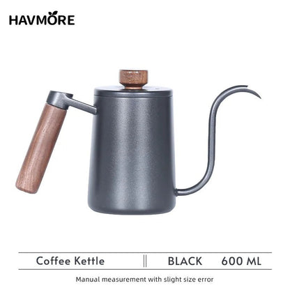 304 Stainless Steel 600ml Long Gooseneck Spout Barista Espresso Coffee Maker Kettle Teapot Accessories Tools - Deems