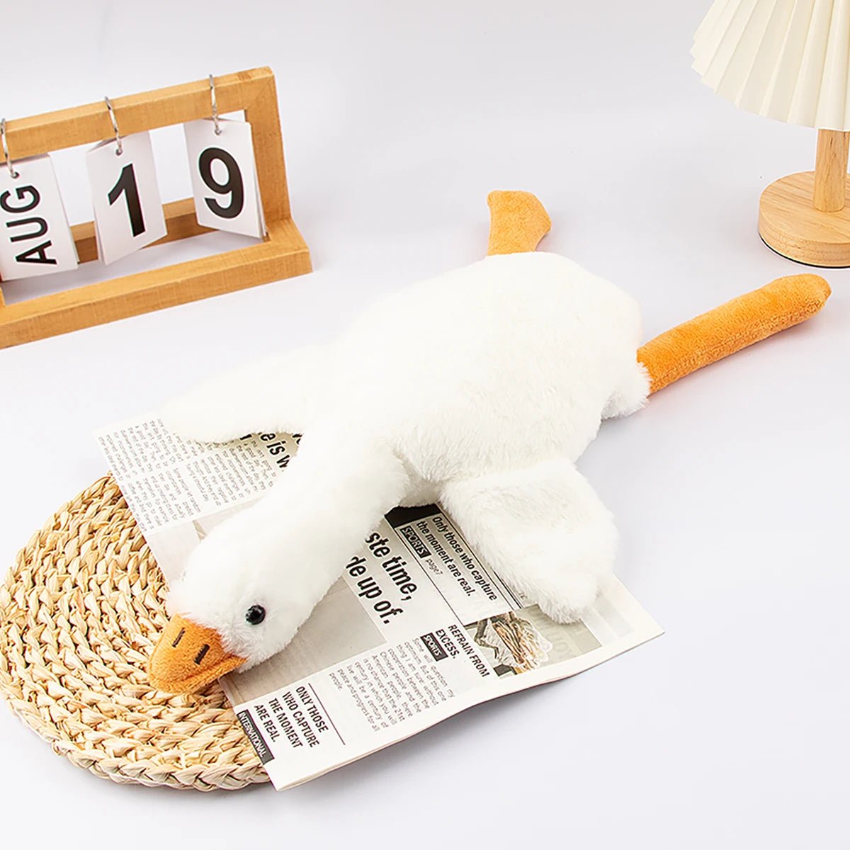 50cm Soft Goose Plush Toy for Cats Dogs Relax Pet Companion Anxiety - Relieving Dog Buddy Energy Release Gift for Pets - Deems