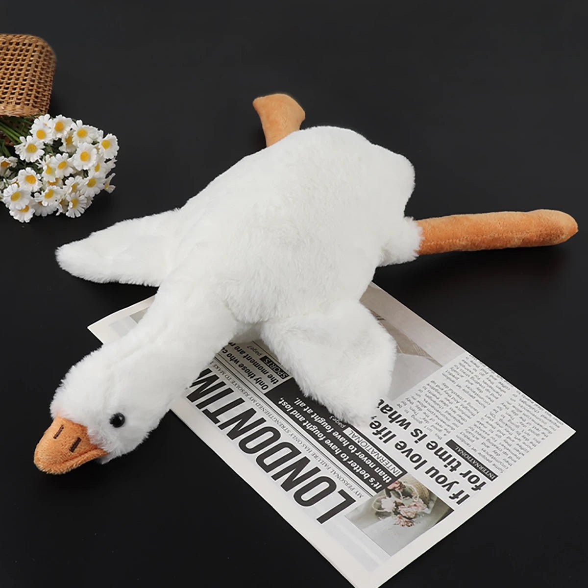50cm Soft Goose Plush Toy for Cats Dogs Relax Pet Companion Anxiety - Relieving Dog Buddy Energy Release Gift for Pets - Deems
