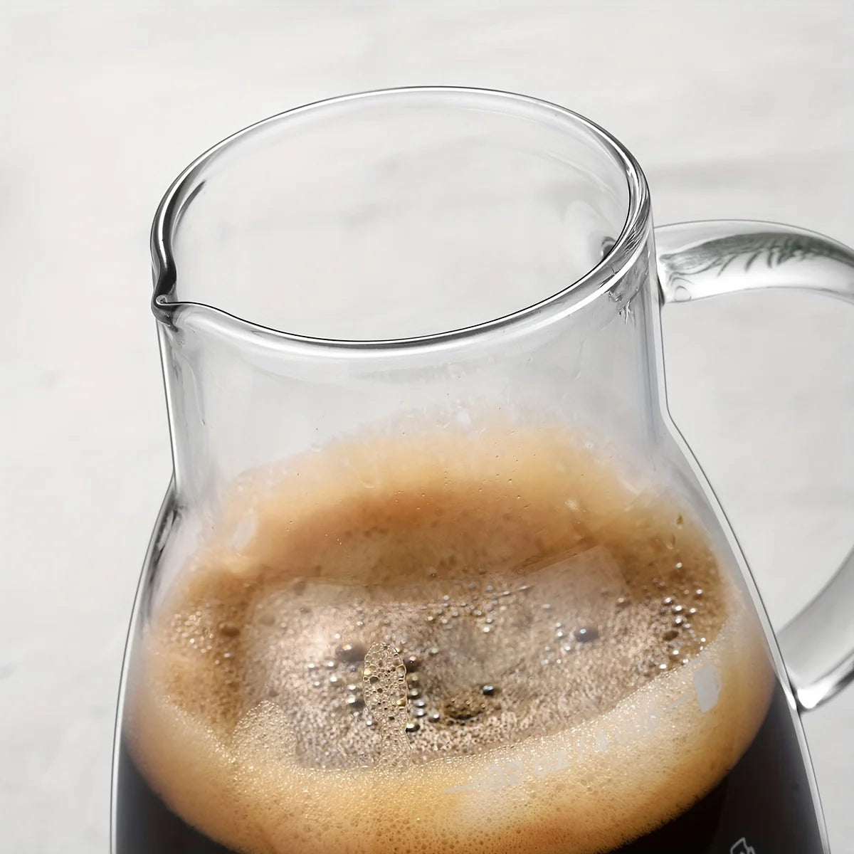 24oz Classic Glass Cold Brew Coffee Pitcher, Manual Pour-over Iced Coffee Maker, No-Electricity Glass Jug for Juice and Tea