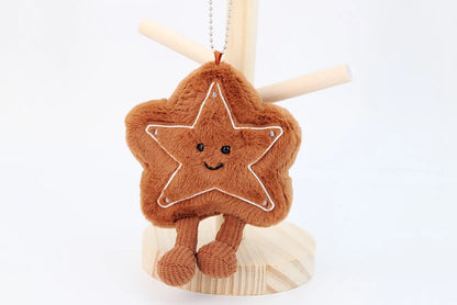 Funny Christmas Tree Plush Toys Cute Cartoon Gingerbread Dolls Soft Star Moon Shape Stuffed for Kids Festival Decor Party Gift