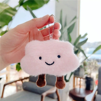 Cute Cartoon Cloud Keychain Stuffed Toys Couple Pendant Couple Key Chain Student Backpack Key Ring Jewelry Accessories Gifts