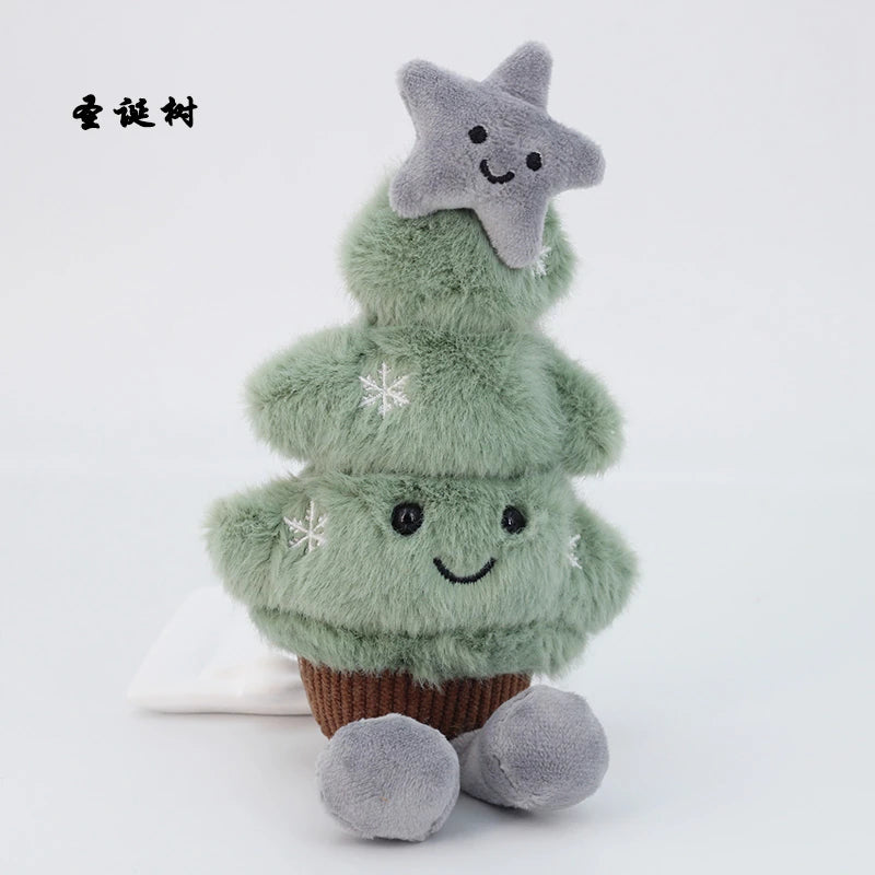 Funny Christmas Tree Plush Toys Cute Cartoon Gingerbread Dolls Soft Star Moon Shape Stuffed for Kids Festival Decor Party Gift
