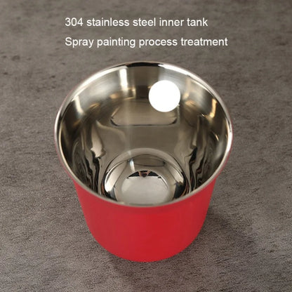 Summer New Simple Flat Bottom Cup Stainless Steel Double-layer Inner Tank Capsule Coffee Cup High-grade Solid Color Water Cup