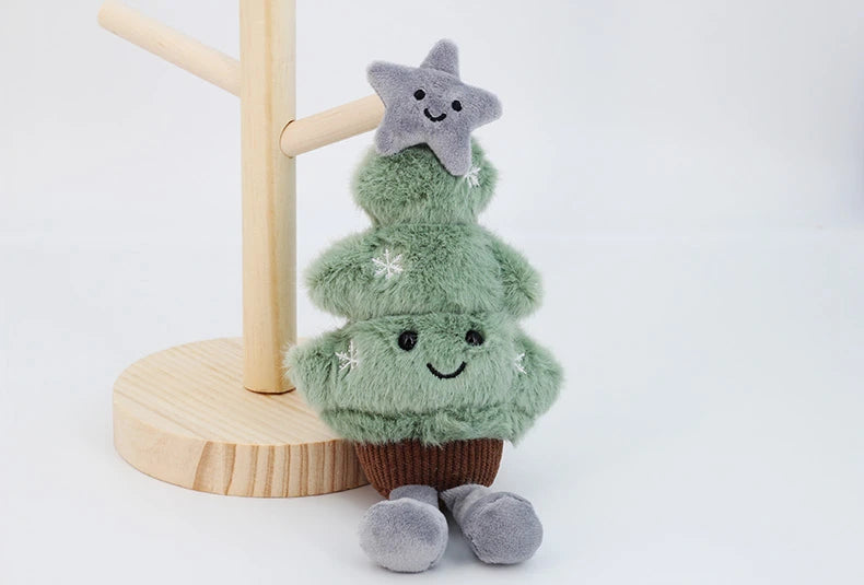 Funny Christmas Tree Plush Toys Cute Cartoon Gingerbread Dolls Soft Star Moon Shape Stuffed for Kids Festival Decor Party Gift