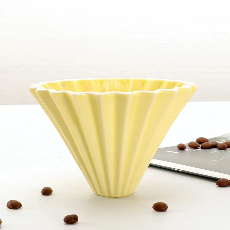Ceramic Coffee Dripper Pour Over Coffee Maker Handmade Origami Coffee Filter Cup Flower Shape Funnel Drip Cafe Cake Cup Home