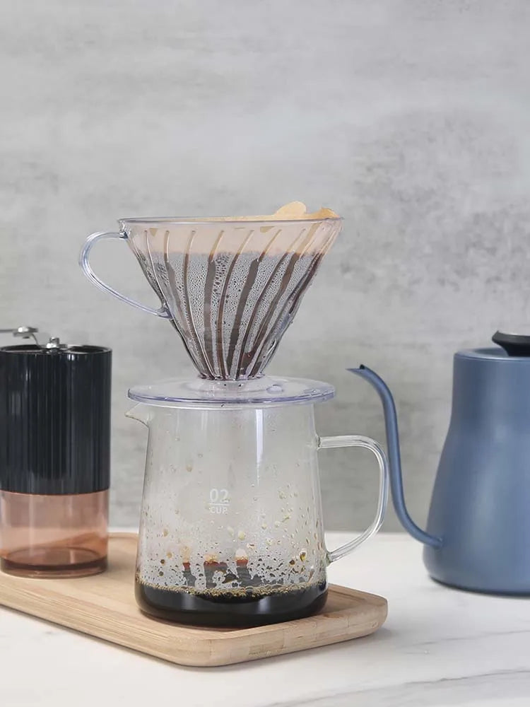 Reusable Coffee Dripper Resin Coffee Filter for Pour Over Barista Coffee Brewing Coffee Funnel Filter Cup1-2Cups/1-4Cups