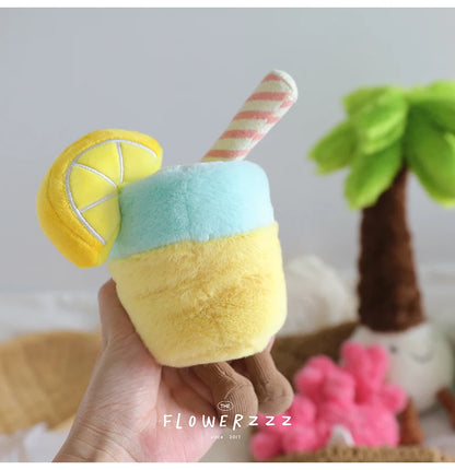 JELLYCAT Lemonade Coconut Plushies Very Soft Palm Tree Red Coral Plush Toy Cartoon Doll Home Decor Xmas Gifts Girl