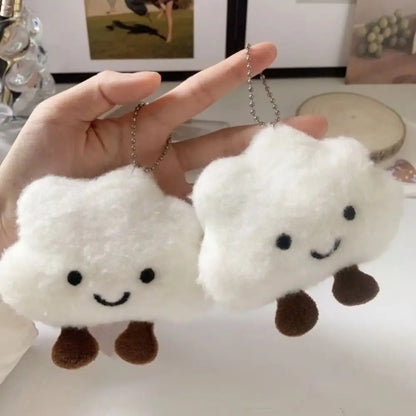 Cute Cartoon Cloud Keychain Stuffed Toys Couple Pendant Couple Key Chain Student Backpack Key Ring Jewelry Accessories Gifts