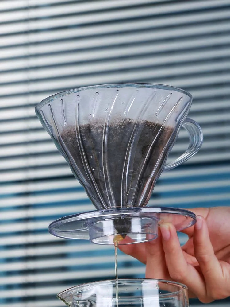 Reusable Coffee Dripper Resin Coffee Filter for Pour Over Barista Coffee Brewing Coffee Funnel Filter Cup1-2Cups/1-4Cups