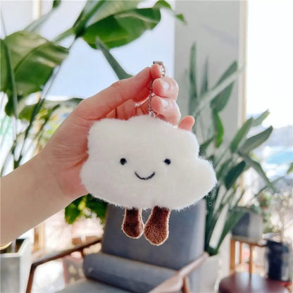 Cute Cartoon Cloud Keychain Stuffed Toys Couple Pendant Couple Key Chain Student Backpack Key Ring Jewelry Accessories Gifts
