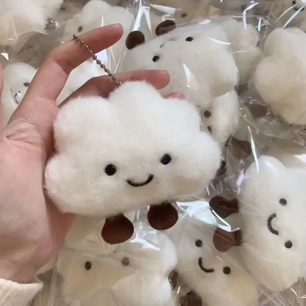 Cute Cartoon Cloud Keychain Stuffed Toys Couple Pendant Couple Key Chain Student Backpack Key Ring Jewelry Accessories Gifts