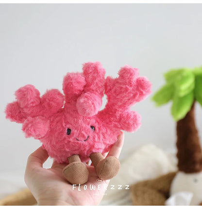 JELLYCAT Lemonade Coconut Plushies Very Soft Palm Tree Red Coral Plush Toy Cartoon Doll Home Decor Xmas Gifts Girl