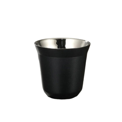 Summer New Simple Flat Bottom Cup Stainless Steel Double-layer Inner Tank Capsule Coffee Cup High-grade Solid Color Water Cup