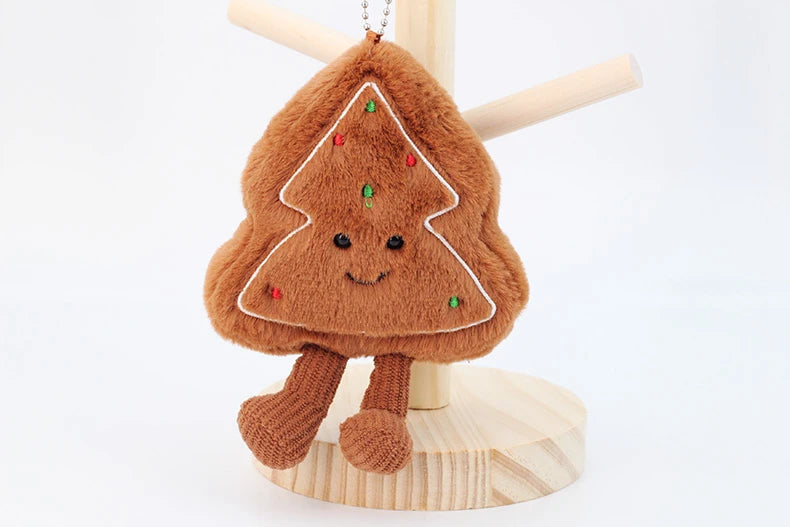 Funny Christmas Tree Plush Toys Cute Cartoon Gingerbread Dolls Soft Star Moon Shape Stuffed for Kids Festival Decor Party Gift