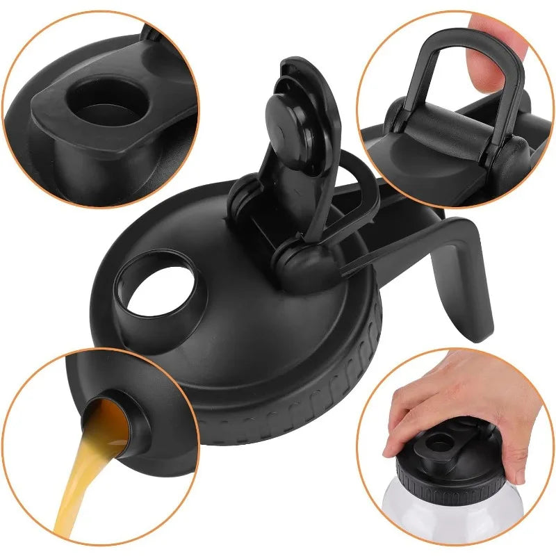 Glass Mason Jar Pitcher with Lid Wide Mouth,32/64oz Cold Brew Coffee Pot Water Bottle Iced Tea Dispenser,Beverage Glass Bottle