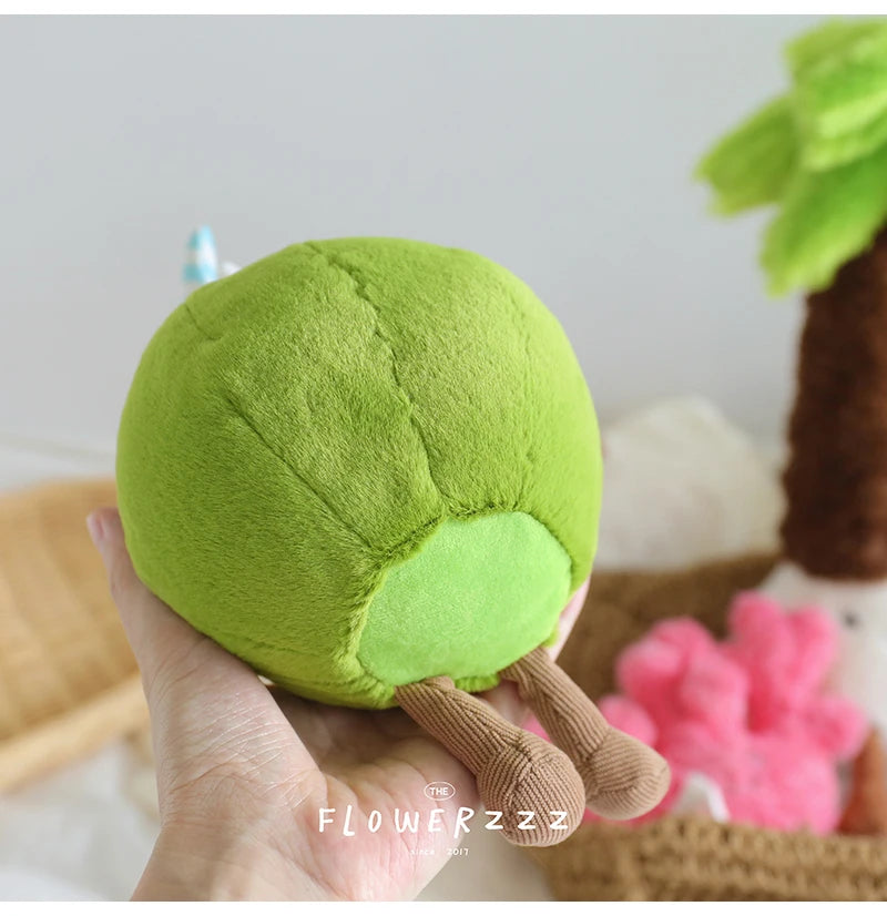 JELLYCAT Lemonade Coconut Plushies Very Soft Palm Tree Red Coral Plush Toy Cartoon Doll Home Decor Xmas Gifts Girl