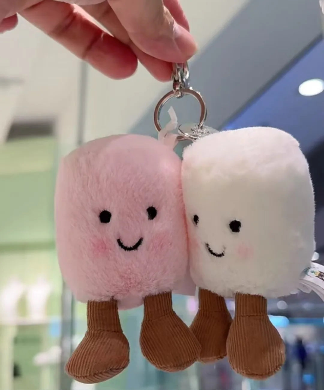Plush Cotton Cat Candy Two Tone Cute Soft Two Tone Keychain Bag Pendant Plush Accessories Doll Car Pendant Holiday Gift