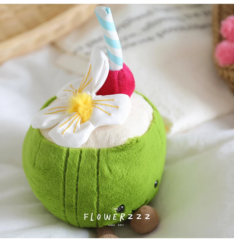 JELLYCAT Lemonade Coconut Plushies Very Soft Palm Tree Red Coral Plush Toy Cartoon Doll Home Decor Xmas Gifts Girl