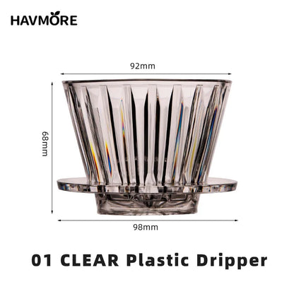 Reusable Coffee Dripper Resin Coffee Filter for Pour Over Barista Coffee Brewing Coffee Funnel Filter Cup1-2Cups/1-4Cups