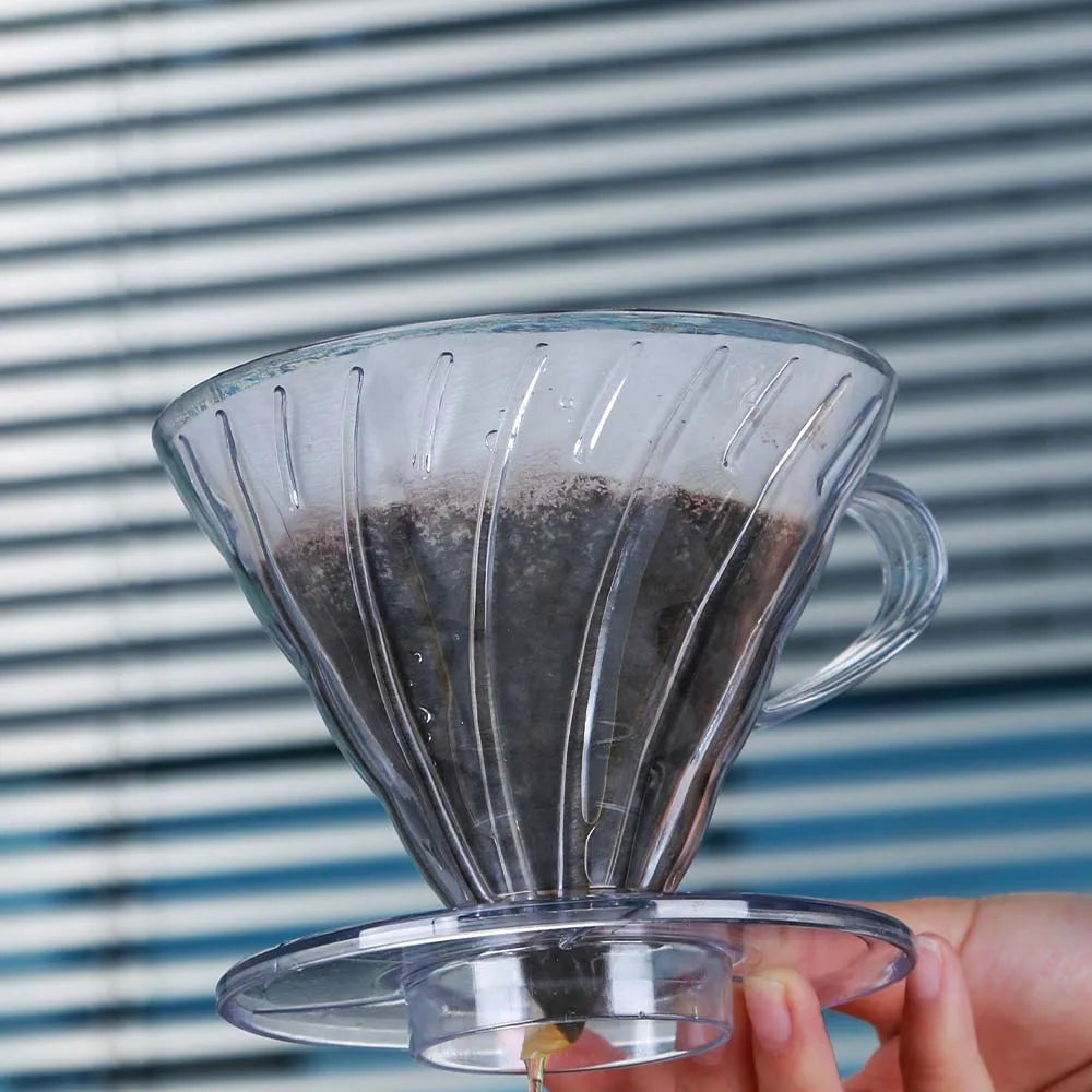 Reusable Coffee Dripper Resin Coffee Filter for Pour Over Barista Coffee Brewing Coffee Funnel Filter Cup1-2Cups/1-4Cups
