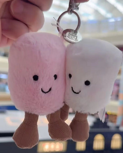 Plush Cotton Cat Candy Two Tone Cute Soft Two Tone Keychain Bag Pendant Plush Accessories Doll Car Pendant Holiday Gift