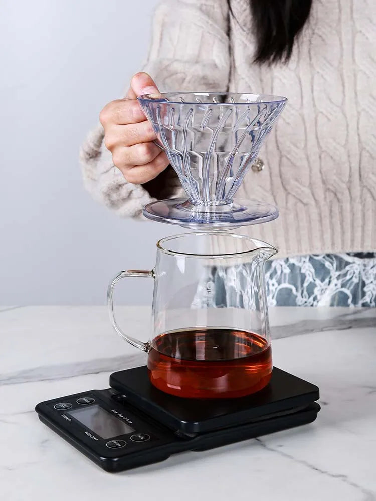 Reusable Coffee Dripper Resin Coffee Filter for Pour Over Barista Coffee Brewing Coffee Funnel Filter Cup1-2Cups/1-4Cups