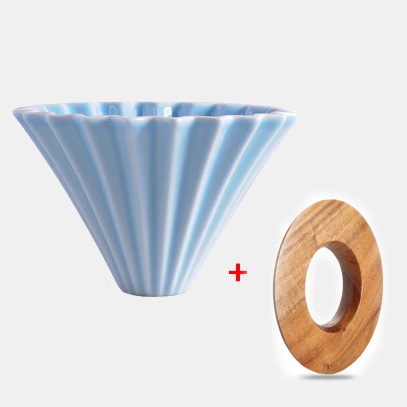 Ceramic Coffee Dripper Pour Over Coffee Maker Handmade Origami Coffee Filter Cup Flower Shape Funnel Drip Cafe Cake Cup Home