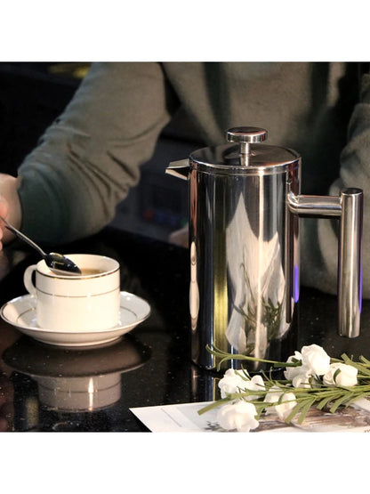 French Press Pot Filter Press Hand-made Coffee Pot Stainless Steel High Quality Double Walled Insulated 350ml/800ml/1000ml