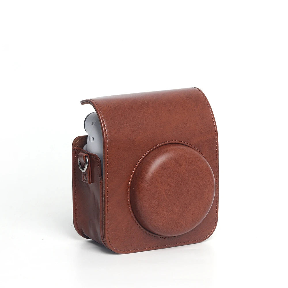 For Instax Mini 12 Camera Case PU Leather Soft Silicone Cover Camera Bag for Fujifilm Film Bag with Shoulder Strap