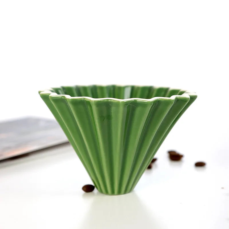 Ceramic Coffee Dripper Pour Over Coffee Maker Handmade Origami Coffee Filter Cup Flower Shape Funnel Drip Cafe Cake Cup Home