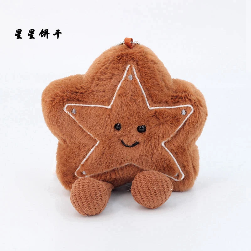 Funny Christmas Tree Plush Toys Cute Cartoon Gingerbread Dolls Soft Star Moon Shape Stuffed for Kids Festival Decor Party Gift