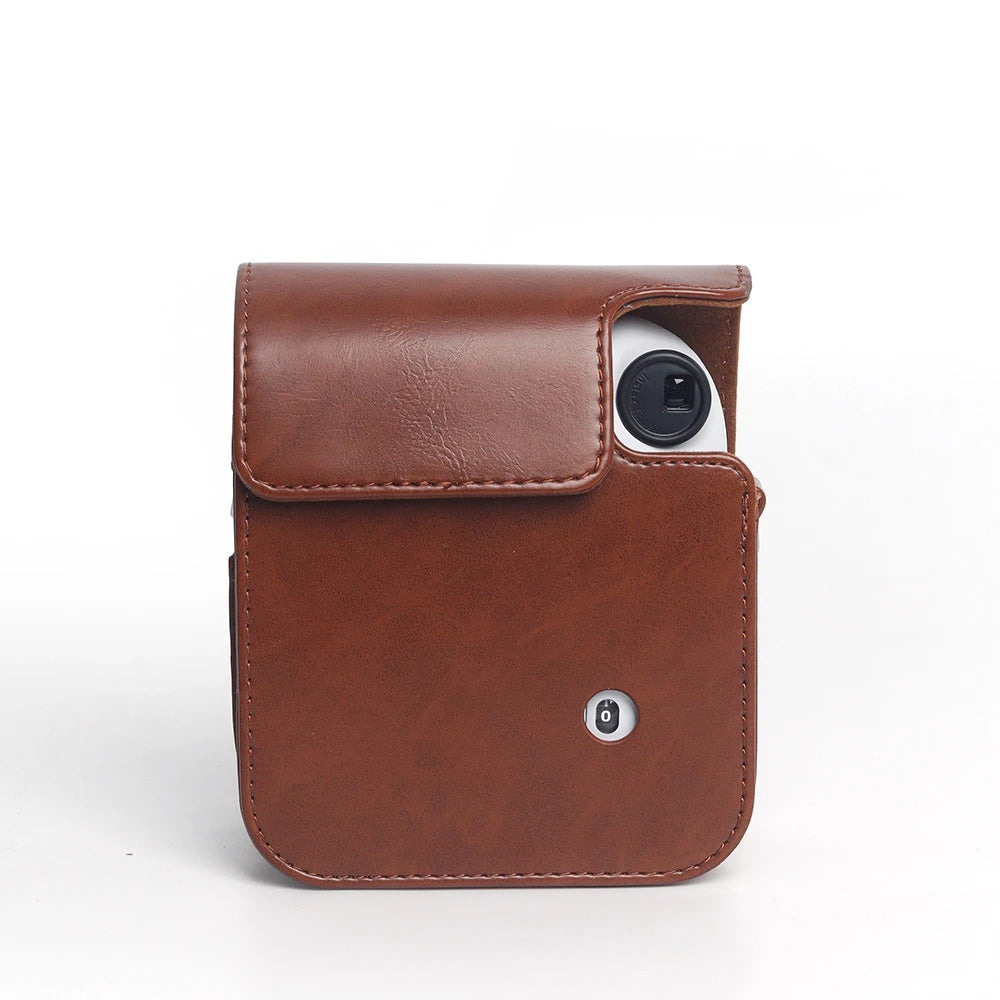 For Instax Mini 12 Camera Case PU Leather Soft Silicone Cover Camera Bag for Fujifilm Film Bag with Shoulder Strap
