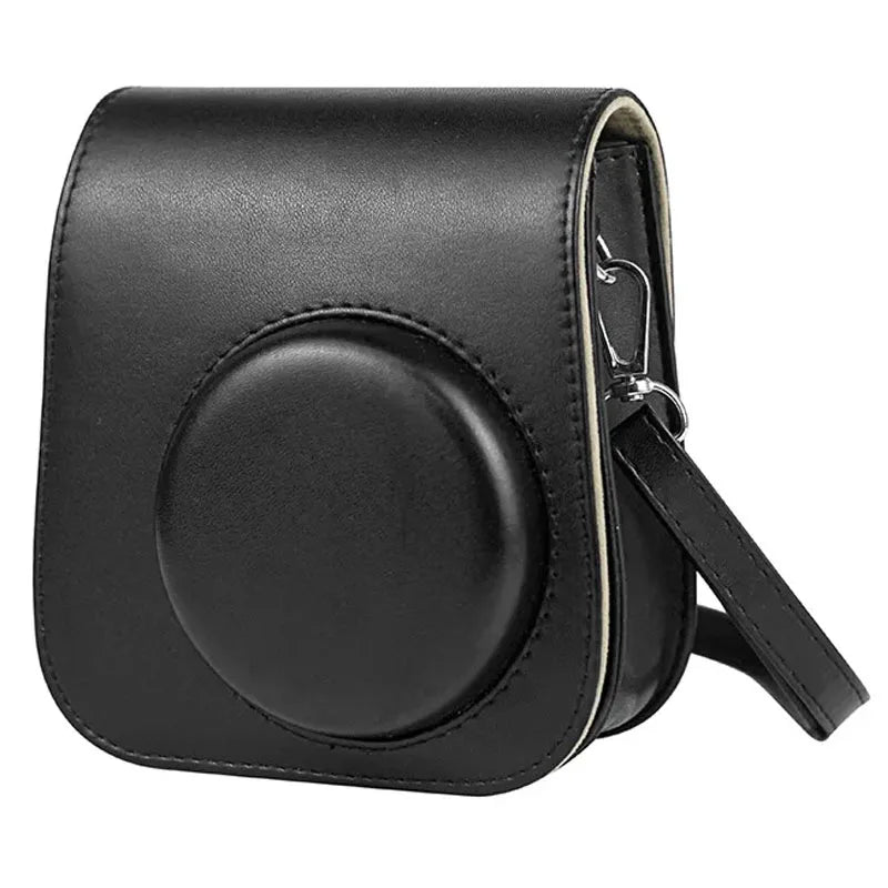 For Fujifilm Film Camera Bag for Instax Mini 11 9 8 Camera Case PU Leather Soft Silicone Cover Bag with Shoulder Strap
