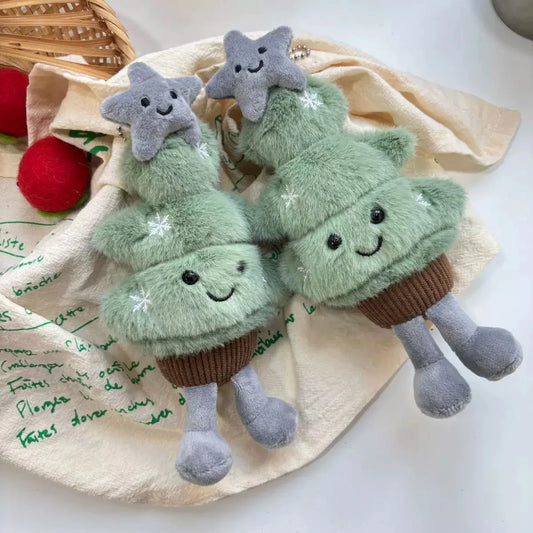 Funny Christmas Tree Plush Toys Cute Cartoon Gingerbread Dolls Soft Star Moon Shape Stuffed for Kids Festival Decor Party Gift