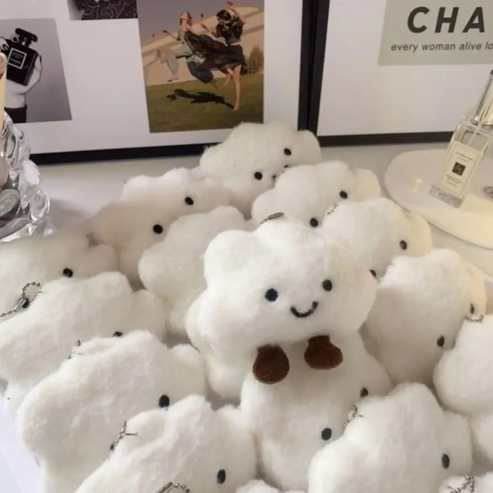 Cute Cartoon Cloud Keychain Stuffed Toys Couple Pendant Couple Key Chain Student Backpack Key Ring Jewelry Accessories Gifts