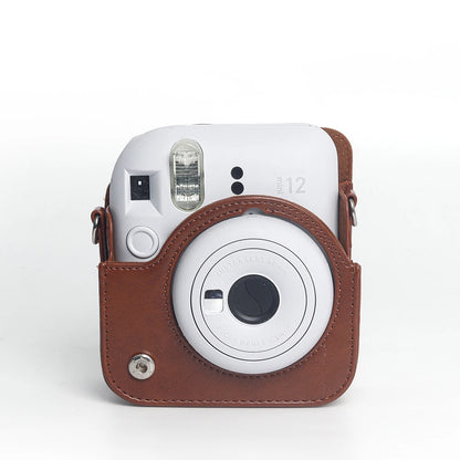 For Instax Mini 12 Camera Case PU Leather Soft Silicone Cover Camera Bag for Fujifilm Film Bag with Shoulder Strap