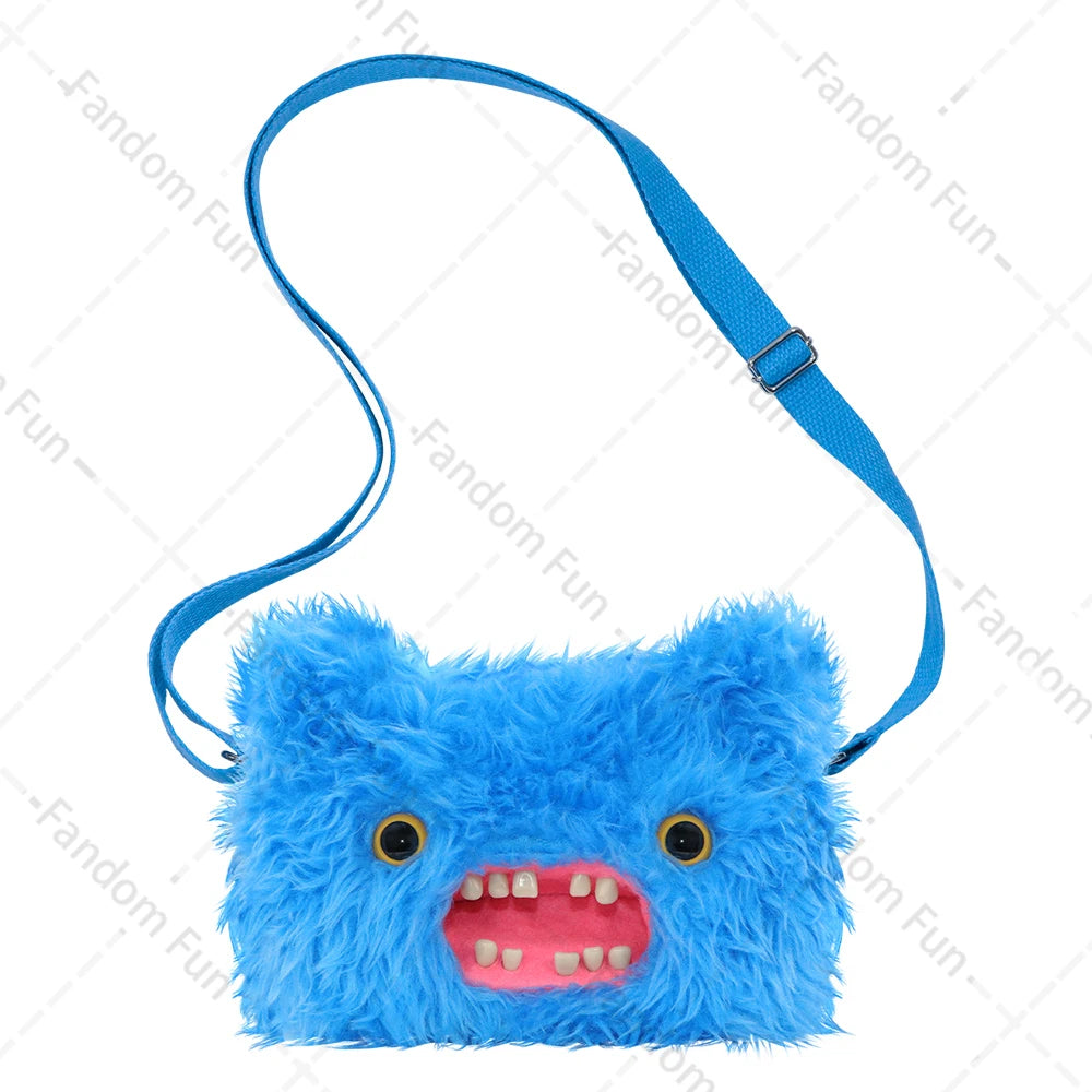 Fuggler Original Plush Shoulder Bag Wide Eyed Weirdo Screech Ugly Tooth Monster Big Head Crossbody Furry Backpack Birthday Gift